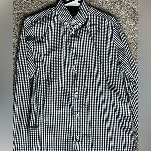 Men’s medium, black and white checked long sleeve shirt. Like New! Plaid shirt.